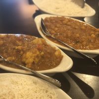 Aloo Goby (first) Chana Masala (second) at Masala in Myrtle Beach