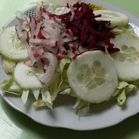 Salad from menu del dia at Comedor Vegetariano in Huaraz