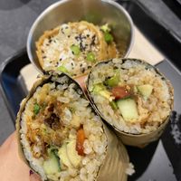Hoisin duck roll, caulipop roll and loaded tofu pockets at Happy Maki in Brighton