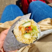 Hoisin duck sushi burrito at Happy Maki in Brighton