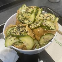Sarah pockets - the cucumber salad is amazing  at Happy Maki in Brighton