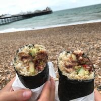 Fake-duck burrito at Happy Maki in Brighton