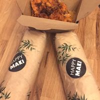 Sushi burritos and popcorn cauliflower  at Happy Maki in Brighton