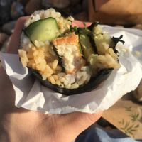 The "cod" tartare burrito. 

Highly recommended, great flavours. at Happy Maki in Brighton