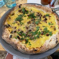 Carbonara pizza   at Purezza in Brighton