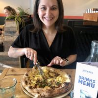 Carbonara pizza  at Purezza in Brighton