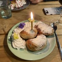 Mine pie dough balls for my birthday (Christmas special)  at Purezza in Brighton