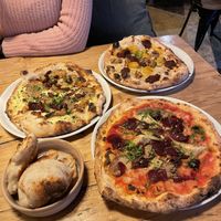 The 3 pizzas are the 3 small plates for £18 deal   at Purezza in Brighton