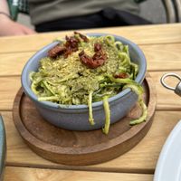 Pesto Zucchini noodles  at Purezza in Brighton