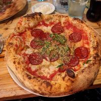 Pepperoni and agave pizza at Purezza in Brighton