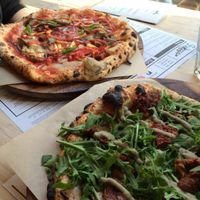 Portabello Mushroom and Volcano Pizzas at Purezza in Brighton