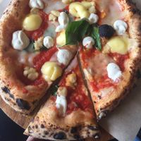 Four cheese pizza  at Purezza in Brighton