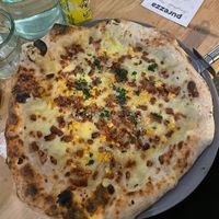Carbonara pizzaa  at Purezza in Brighton