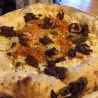 Mushroom bourbon pizza at Purezza in Brighton
