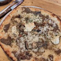 Black truffle pizza (gluten free) at Purezza in Brighton