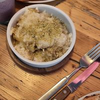 Garlic potatoes at Purezza in Brighton