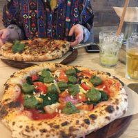 Pesto Manifesto, and the sausage pizza  at Purezza in Brighton