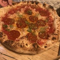 Pepperoni and agave pizza  at Purezza in Brighton