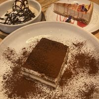 Tiramisu, brownie with honeycomb icecream, NY cheesecake  at Purezza in Brighton