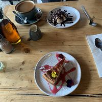 Gf cheesecake & Nutella doughball   at Purezza in Brighton