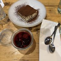 Tiramisu and panna cotta   at Purezza in Brighton