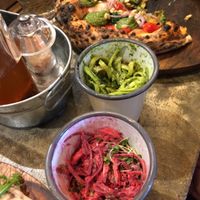 Coleslaw and courgetti spaghetti  at Purezza in Brighton