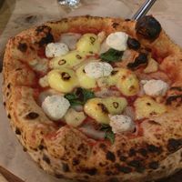 I don't remember what's the name of this pizza and I have no idea if it is still available. It was made using a few kinds of cheese. Delicious. at Purezza in Brighton