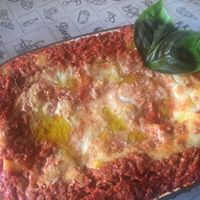 Lasagne with soya mince and cheesy bechamel at Purezza in Brighton