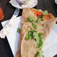 Der herzhafte Crêpe macht gut satt. at Cafe Baumgarten in Fuessen