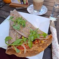 Vegan crepe at Cafe Baumgarten in Fuessen