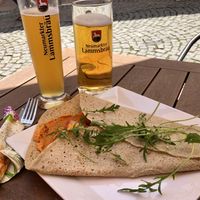 Vegan crêpe, great amount for two people. at Cafe Baumgarten in Fuessen