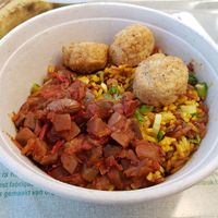 Rice, eggplant and falafel at ORY - EXKi in Orly