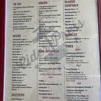 Drinks menu  at Cider Press Pub in St Petersburg