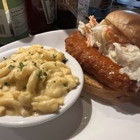 Buffalo chicken sandwich with max and cheese  at Cider Press Pub in St Petersburg