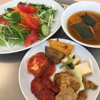 Lunch buffet, a little of everything. TERRIBLE salad. at Kaemon Asakusa in Tokyo