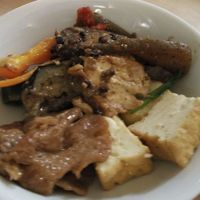 Soy meat and tofu at Kaemon Asakusa in Tokyo