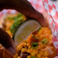 elote hotdog at Cycle Dogs in Seattle