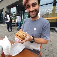 Vegan chicken at Cycle Dogs in Seattle