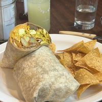 Rise and Shine burrito with “sausage” and “bacon"  at Cycle Dogs in Seattle