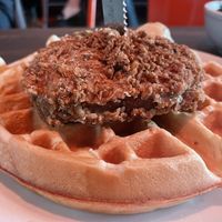 Chick’n & waffle #Veganuary at Cycle Dogs in Seattle