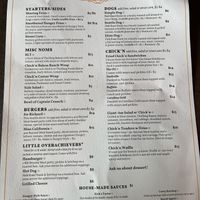menu   at Cycle Dogs in Seattle