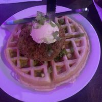 Chicken and waffle  at Cycle Dogs in Seattle