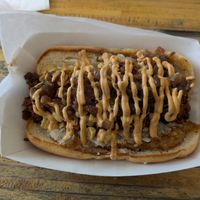 Trash can dog at Cycle Dogs in Seattle