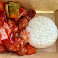 Sweet & Sour Vegan Chicken With Rice  at Pho Vegan Asian Cuisine in Rocklin