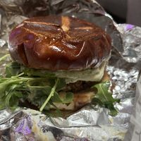 Sunshine burger  at Toad Style in Brooklyn