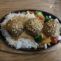 Sizzling Satay balls at Veggo Sizzle in Adelaide