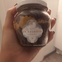 Chocolate and dulce de leche dessert at La Besnéta in Barcelona