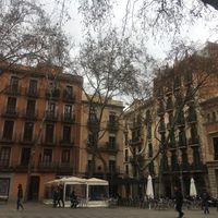 Little square nearby where you can eat the delicious take away goodness!   at La Besnéta in Barcelona