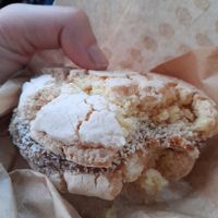 Awesome cookie filled with kind of a a mild caramel/"leche-cream" at La Besnéta in Barcelona