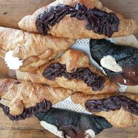 Many croissants, but you're picking the dulce de leche at La Besnéta in Barcelona